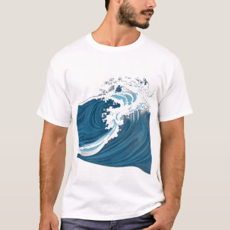 モノクロブルー海波 Tシャツ