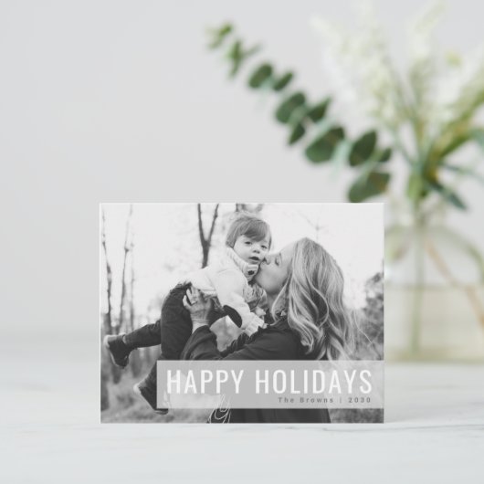 モノクロホリデー |白黒フォトクリスマス シーズンカード (スタンド正面)