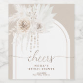 モノクロホワイトニュートラルフローラアーチ ワインラベル (シングルラベル)