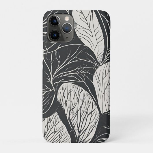 モノクロボタニカルリーフアート Case-Mate iPhoneケース (裏)