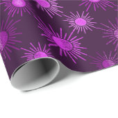 モノクロボホサンパターン – 紫 ラッピングペーパー (ロールコーナー)