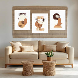 モノクロボロタイウォールアート キャンバスプリント