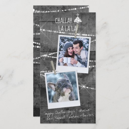 モノクロポップ・アートのカラー2フォトクリスムカカード (正面/裏面)