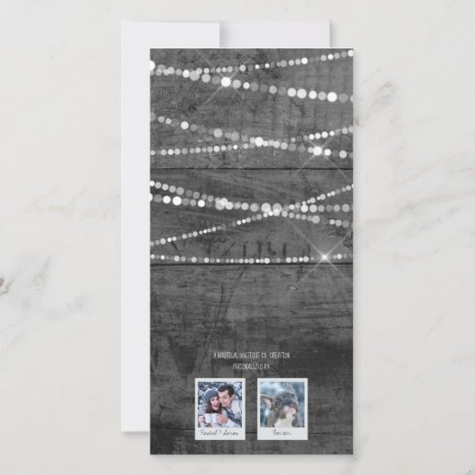 モノクロポップ・アートのカラー2フォトクリスムカカード (裏面)