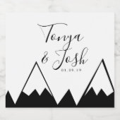 モノクロマウンテントップカントリーウェディング リキュールボトルラベル (シングルラベル)