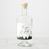 モノクロマウンテントップカントリーウェディング リキュールボトルラベル (正面)