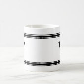 モノクロマグストライプのラマ コーヒーマグカップ (中央)