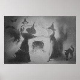 モノクロマジックバットナイトコールドロン ブラックキャット ポスター