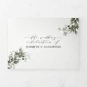 モノクロマティ結婚グリーンリー 三つ折り招待状 (カバー)