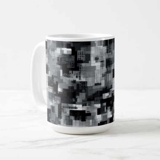 モノクロマトリクスモザイク コーヒーマグカップ (正面左)