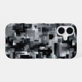 モノクロマトリクスモザイク iPhone 16ケース (裏面横)