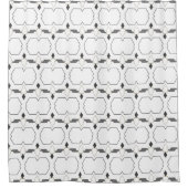 モノクロマトリックス黒い灰色と金ゴールドアクセント シャワーカーテン (正面)