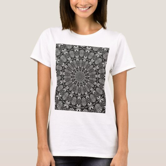 モノクロマンダラ Tシャツ (正面)