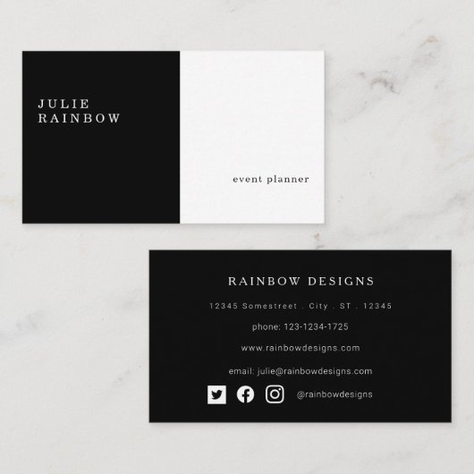 モノクロミニマモダンリストプロフェッショナルV3 名刺 (正面/裏面)