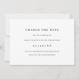 モノクロミニマリストの延期日案内 案内状