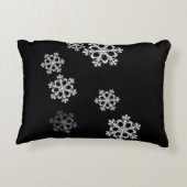 モノクロミニマリストスノーフレークのクリスマスパターン アクセントクッション (裏面)