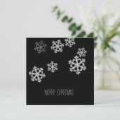 モノクロミニマリストスノーフレークのクリスマスパターン シーズンカード (スタンド正面)