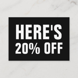 モノクロミニマリスト向けシンプル割引カード 割引カード