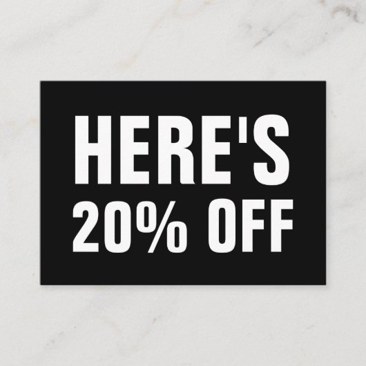 モノクロミニマリスト向けシンプル割引カード 割引カード (正面)