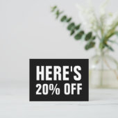 モノクロミニマリスト向けシンプル割引カード 割引カード (スタンド正面)