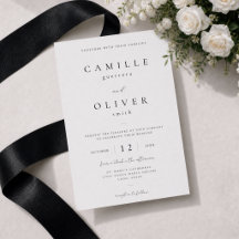 モノクロミニマリスト結婚式招待状