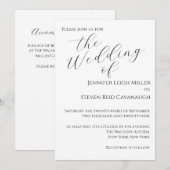 モノクロミニマリスト結婚式招待状 招待状 (正面/裏面)