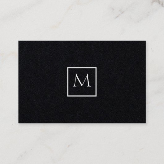 モノクロミニマリスト長方形モノグラム 名刺 (正面)