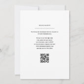 モノクロミニマリスト 結婚式の日付QRコード 招待状 (裏面)