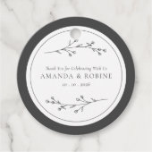 モノクロミニマリスト 結婚式 フェイバータグ (正面)