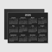 モノクロミニマリスト 2026年 マグネットカレンダー (正面/裏面)