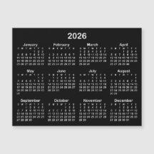 モノクロミニマリスト 2026年 マグネットカレンダー
