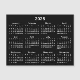 モノクロミニマリスト 2026年 マグネットカレンダー