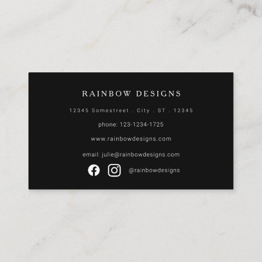 モノクロミニマリスモダントプロフェッショナルV2 名刺 (裏面)