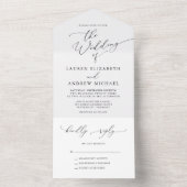 モノクロミニマルウェディング オールインワン招待状 (内側)