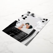 モノクロミニマルクリスマスジャパンディスタイル写真 箔シーズンカード (回転した状態)