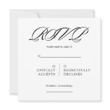モノクロミニマルスクエア結婚式RSVP
