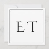モノクロミニマルスクエア結婚式Save the Date カード (裏面)