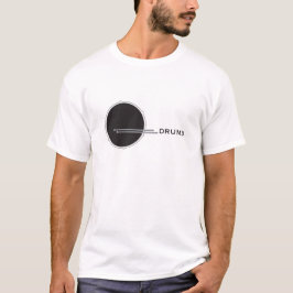 モノクロミニマルデザインのドラム Tシャツ