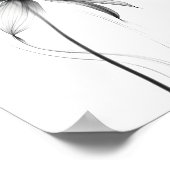 モノクロミニマルフローラウォールアートプリント ポスター (角)