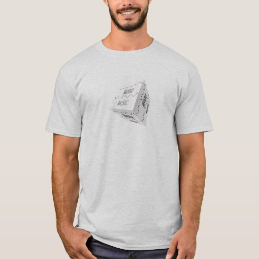 モノクロミュージックデザイン Tシャツ (正面)