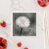 モノクロメイクウィッシュタンポポ紙ナプキン スタンダードカクテルナプキン (インサイチュ)