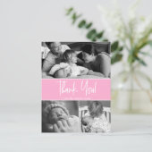 モノクロメモリパーソナライズされた:ベビーありがとうP 案内ポストカード (スタンド正面)