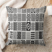モノクロモザイク：幾何学白黒 クッション (ブランケット)