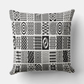 モノクロモザイク：幾何学白黒 クッション (裏面)