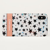 モノクロモダンな手描きのおもしろいの宇宙および星 Case-Mate iPhoneケース (裏面(横))