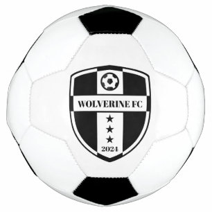 モノクロモダンサッカークラブロゴ サッカーボール