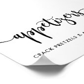 モノクロモダンタイポグラフィ前菜の食品サイン ポスター (角)