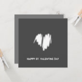 モノクロモダンホワイトハートQRコードの消去 カード (正面/裏面インサイチュ)