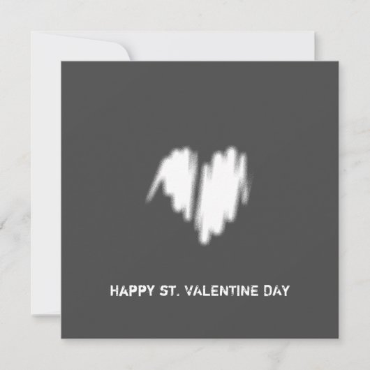 モノクロモダンホワイトハートQRコードの消去 カード (正面)