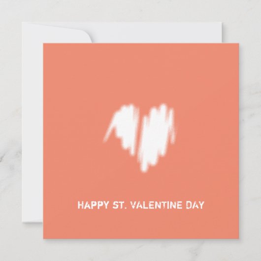 モノクロモダンホワイトハートQRコードの消去 カード (正面)